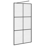 Walk-in Shower Wall with Clear ESG Glass 100x195 cm Black 151025