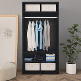 Wardrobe Black 100x50x200 cm Engineered Wood 800226