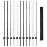 Welded Wire Fence 25 x 1.4 m PVC-Coated Steel Grey Mesh 3336865