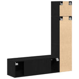 TV Cabinet Set Wall-mounted 4 pcs Black oak 130.5 x 30 x 140 cm 3333052