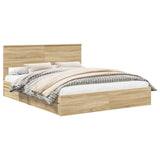 Storage Bed with Drawer Sonoma Oak 160 x 200 cm Engineered Wood 3410779
