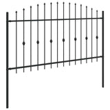 Spike Fence Asten Black 200 x 150 cm Powder-Coated Steel 42030087