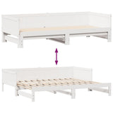 Daybed with Trundle and Drawers without Mattress White 80x200 cm 3302216