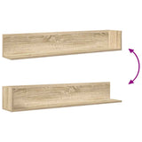 Wall Shelves 2 pcs Sonoma Oak 100x16.5x16.5 cm Engineered Wood 860042