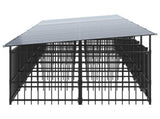 Outdoor Dog Kennel with Roof Steel 13.14 m 3124594