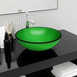 Basin Tempered Glass 42x14 cm Green 345264