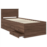 Daybed Manual Brown Oak and Black 100 x 200 cm Engineered Wood 3408521