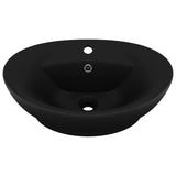 146942 Luxury Basin Overflow Oval Matt Black 58,5x39 cm Ceramic