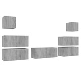 7 Piece TV Cabinet Set Grey Sonoma Engineered Wood 3120288