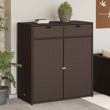 Garden Storage Cabinet Brown 105x55x113 cm Poly Rattan 365564