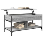 ZNTS Coffee Table Grey Sonoma 100x50x50 cm Engineered Wood and Metal 845369