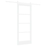 Sliding Door ORKDAL White 83 x 202 cm Solid Pine Wood and Glass 3331914