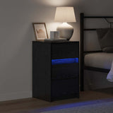 Bedside Cabinet Black Oak 38 x 34 x 61 cm Engineered wood 868932