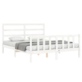 Bed Frame without Mattress White 160x200 cm Solid Wood Pine 3191917