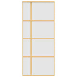 Sliding Door Gold 90x205 cm Frosted ESG Glass and Aluminium 155194