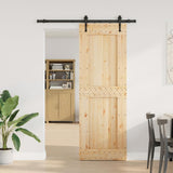 Sliding Door with Hardware Set 80x210 cm Solid Wood Pine 3332737