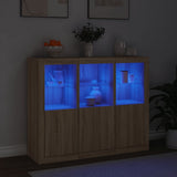 Sideboards with LED Lights 3 pcs Sonoma Oak Engineered Wood 3209102