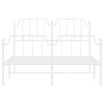 ZNTS Metal Bed Frame with Headboard and Footboard White 140x190 cm 373954