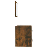 Bathroom Cabinet with Mirror Smoked Oak 41x38.5x48 cm Engineered Wood 820469