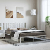 Metal Bed Frame without Mattress with Headboard White 150x200cm 374488