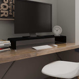 244139 TV Stand/Monitor Riser Glass Black 100x30x13 cm