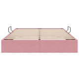 Storage Bed with Mattress with Storage Pink 140 x 200 cm Velvet 3370105