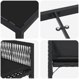 Garden Dining Set 5 pcs Black Poly Rattan 3380746