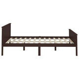 Bed Frame without Mattress Dark Brown Solid Wood Pine 140x200 cm 322198