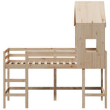 Loft Bed with Ladder and Roof without Mattress 90x200 cm 3282030