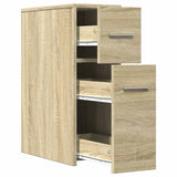 Narrow Bathroom Cupboard with Wheels Sonoma Oak Engineered Wood 855279