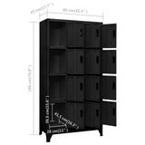 Locker Cabinet Black 90x45x180 cm Steel 339814