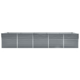 Garden Raised Bed Galvanised Steel 400x80x45 cm Grey 47056