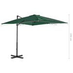 ZNTS Cantilever Garden Parasol with Aluminium Pole Green 250x250 cm 44617