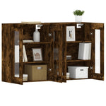 Wall Mounted Cabinets 2 pcs Smoked Oak Engineered Wood 3197910