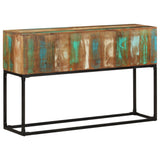 Console Table Brown base with blue, green, cream hues 320822