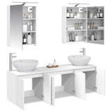 Bathroom Cabinet Set 5 pcs White Engineered Wood 3406471