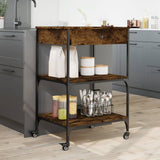 Kitchen Trolley Smoked Oak 60x48x89.5 cm Engineered Wood 842373
