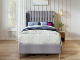 Upholstered Double with USB and Type-C Charging, Frame with Wooden Slatted Frame, Teenager N601P288478G