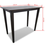 ZNTS Wooden Bar Table Brown 241703