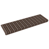 Self-adhesive Stair Mats Striped 15 pcs Brown 65 x 21 x 4 cm 42011450
