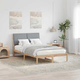 Bed frame Brown and light grey 120 x 190 cm Solid pine wood 878764