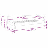 Corner Bed Frame Cream 100 x 200 cm Velvet and Engineered wood 42016171