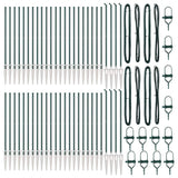 Ground Spike Fence Post 52 pcs Green Powder-Coated Steel 3350180