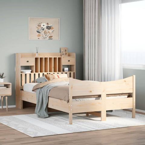 ZNTS Bed Frame without Mattress 120x200 cm Solid Wood Pine 3323380