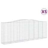 Arched Gabion Baskets 5 pcs 400x50x140/160 cm Galvanised Iron 3145985