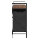 Laundry Basket 3 Compartments with Shelf Brown Oak 859064