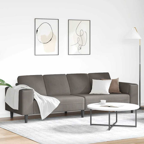 Fabric Sofa with Cushion Light Grey 208 cm Corduroy fabric 3335100