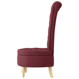 Slipper Chair Wine Red 56.5 x 70 x 110 cm Fabric 42020681