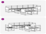 Outdoor Sofa Set 9 pcs Natural Solid Acacia Wood 3385325