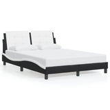 Bed Frame without Mattress "Zadar" Black and White 140x190 cm Faux Leather 3208182